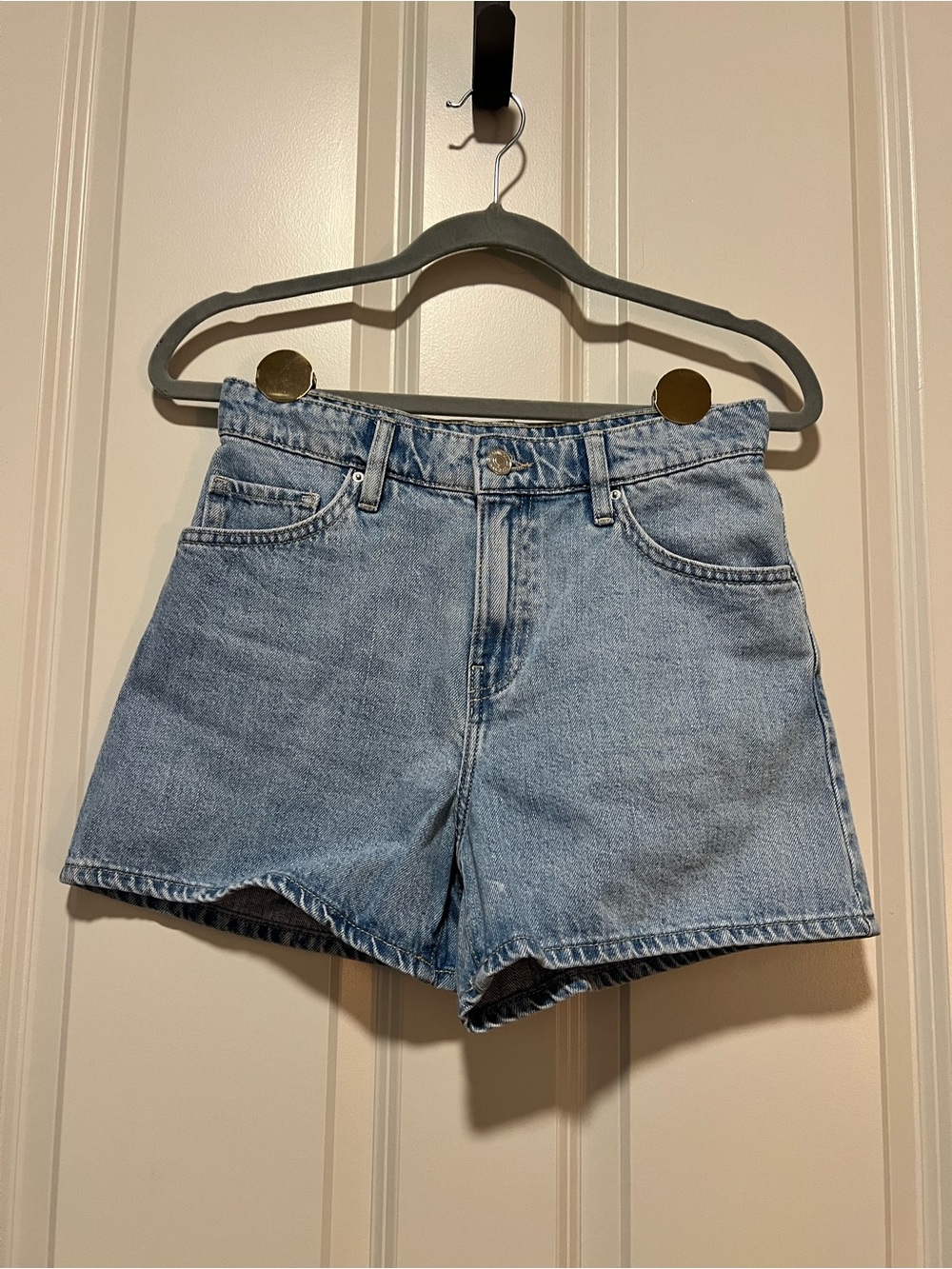 Mango Light Wash Denim Shorts